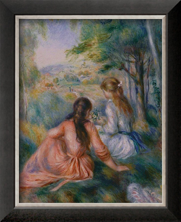 In the Meadow - Pierre-Auguste Renoir painting on canvas